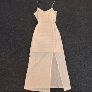 Cream Maxi Dress with Slit